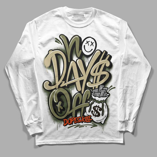 Olive Sneakers DopeSkill Long Sleeve T-Shirt No Days Off Graphic Streetwear - White