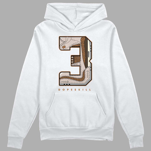 Jordan 3 Retro Palomino DopeSkill Hoodie Sweatshirt No.3 Graphic Streetwear - White