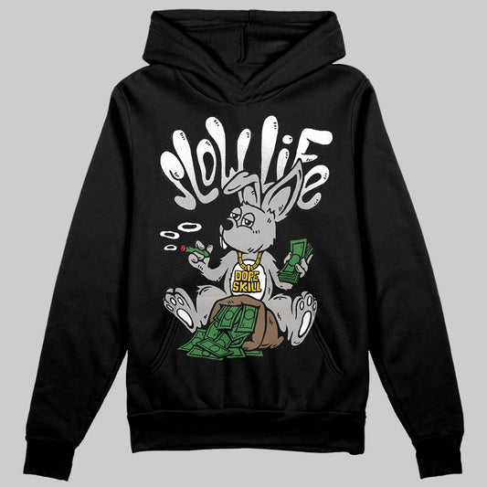 Black and White Sneakers DopeSkill Hoodie Sweatshirt Slow Life Graphic Streetwear - Black