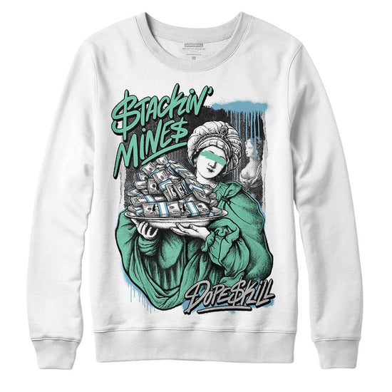 Jordan 3 "Green Glow" DopeSkill Sweatshirt Stackin Mines Graphic Streetwear - White