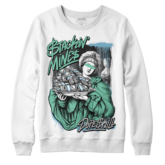 Jordan 3 "Green Glow" DopeSkill Sweatshirt Stackin Mines Graphic Streetwear - White