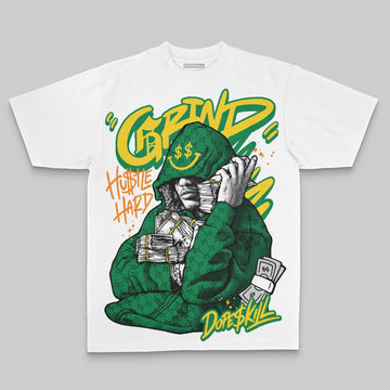 Green Oversize Print Grind Pray DopeSkill Graphic Premium T-shirt Streetwear - White