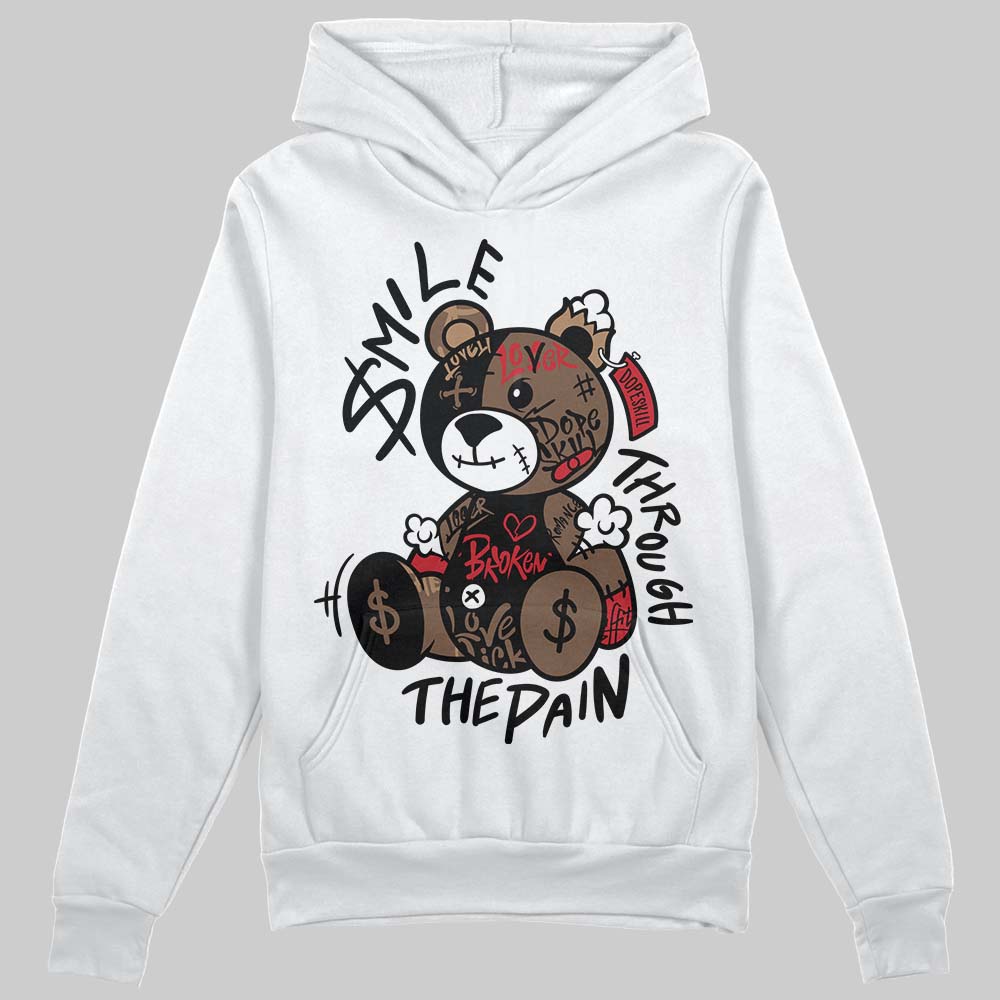 Jordan 9 'Olive' DopeSkill Hoodie Sweatshirt Smile Through The Pain Graphic Streetwear - White