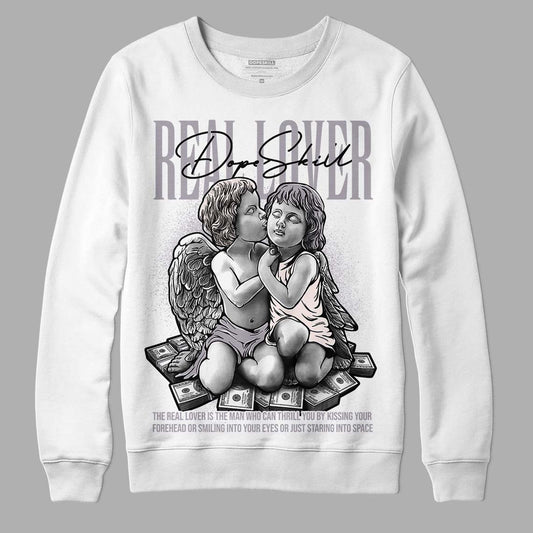 Jordan 2 Cement Grey DopeSkill Sweatshirt Real Lover Graphic Streetwear - White