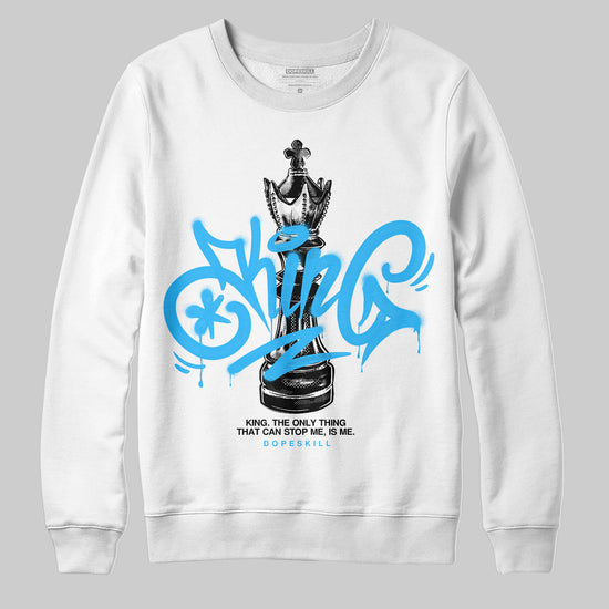 Jordan 1 High Retro OG “University Blue” DopeSkill Sweatshirt King Chess Graphic Streetwear - White