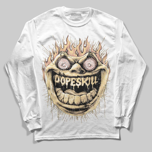 TAN Sneakers DopeSkill Long Sleeve T-Shirt Hellfire Graphic Streetwear - White