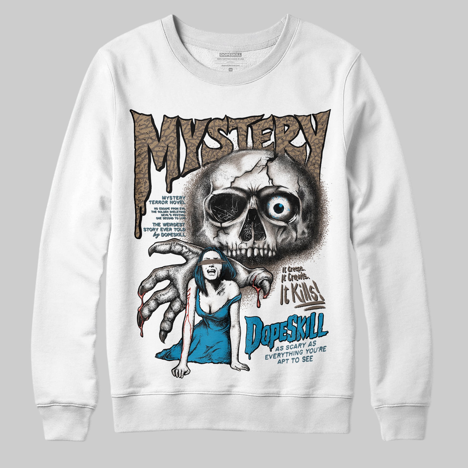 Jordan 3 GS “We Outside” DopeSkill Sweatshirt Mystery Ghostly Grasp Graphic Streetwear - White
