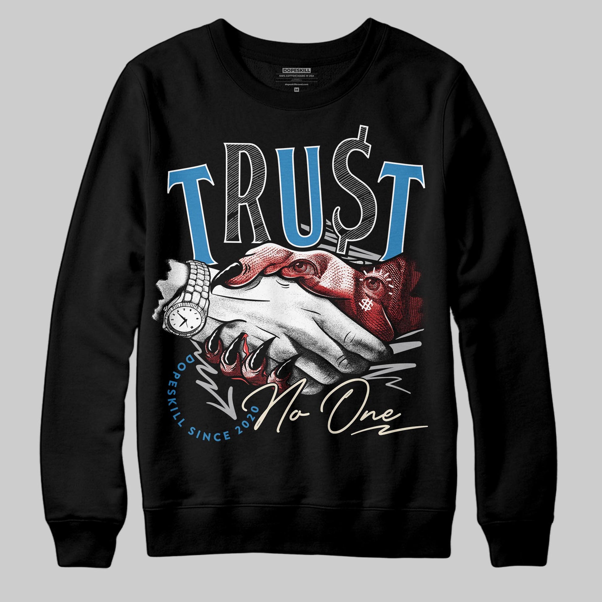 Jordan 3 Retro OG Rare Air DopeSkill Sweatshirt Trust No One Graphic Streetwear - Black