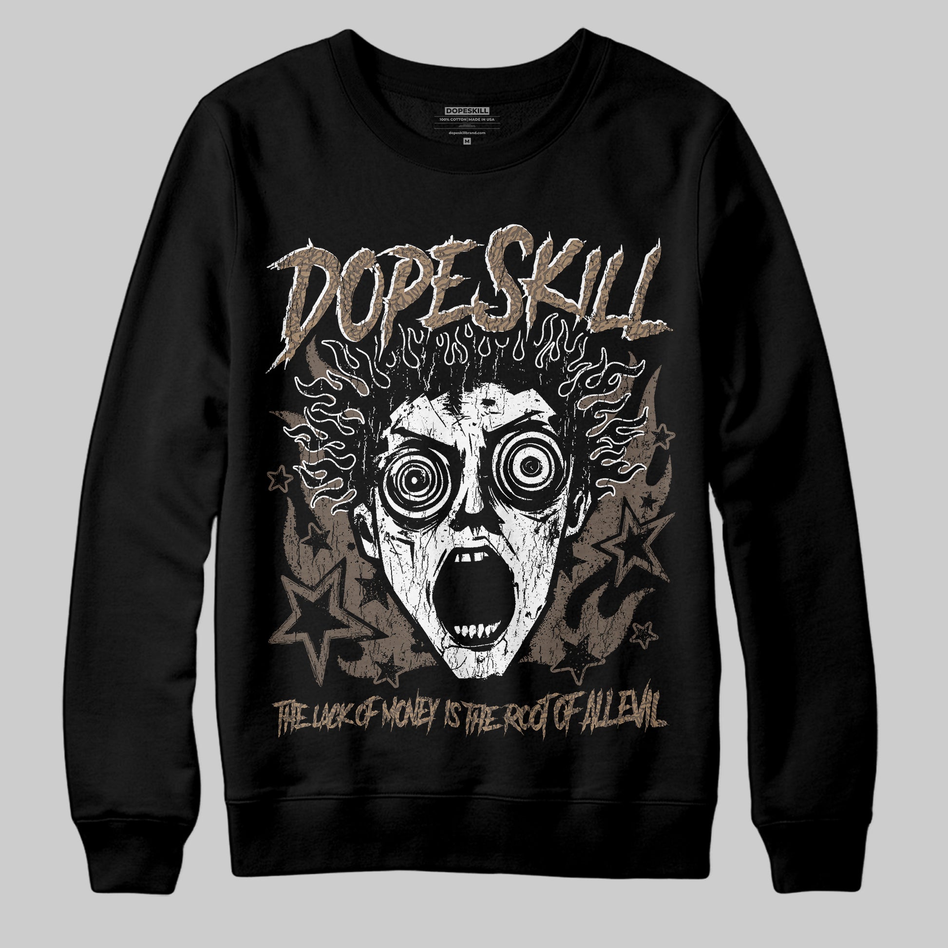 Jordan 3 GS “We Outside” DopeSkill Sweatshirt Root of Evil Graphic Streetwear - Black