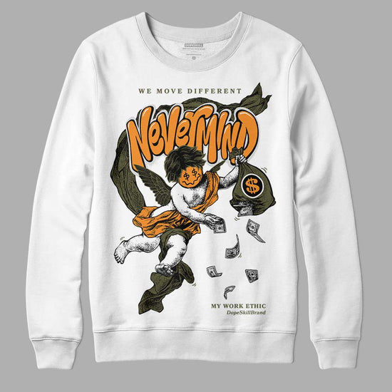 Jordan 5 "Olive" DopeSkill Sweatshirt Nevermind Graphic Streetwear - White