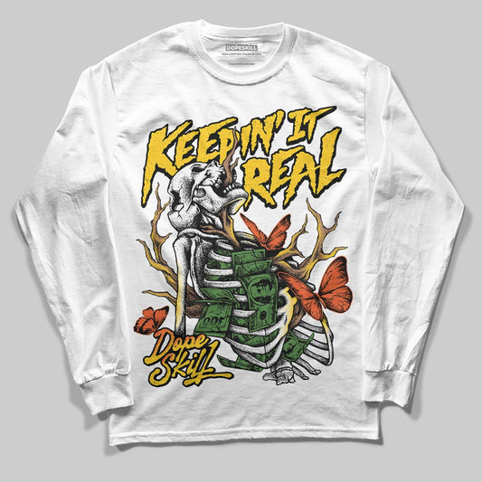 Yellow Sneakers DopeSkill Long Sleeve T-Shirt Keepin' It Real Graphic Streetwear - White