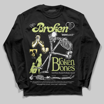 Jordan 4 GS “Light Lemon Twist” DopeSkill Long Sleeve T-Shirt Broken Bones Graphic Streetwear  black
