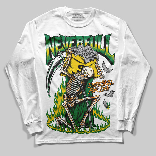 Jordan 5 “Lucky Green” DopeSkill Long Sleeve T-Shirt NeverFull Graphic Streetwear - White