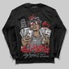 Grey Sneakers DopeSkill Long Sleeve T-Shirt All Hustle No Luck Graphic Streetwear - Black