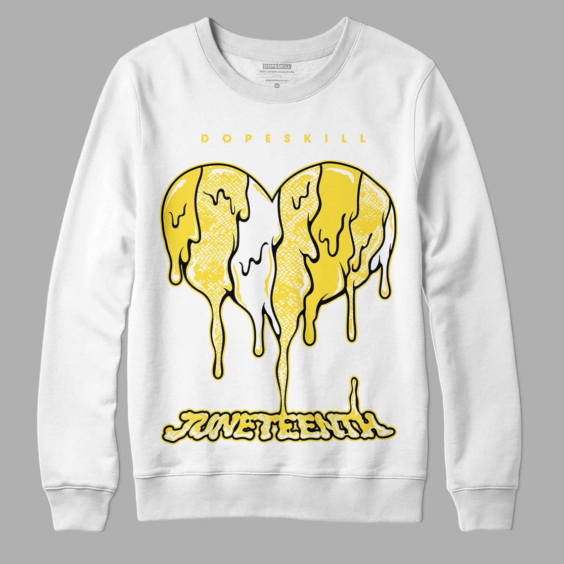 Jordan 11 Low 'Yellow Snakeskin' DopeSkill Sweatshirt Juneteenth Heart Graphic Streetwear - White