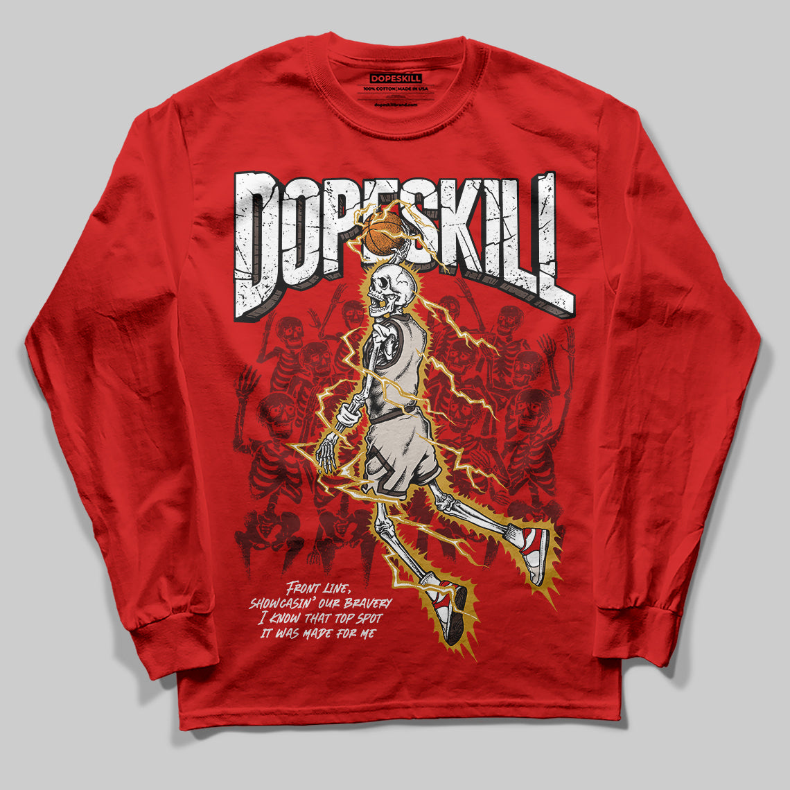 Adidas Samba OG Cloud White Better Scarlet Supplier Colour DopeSkill Long Sleeve T-Shirt Thunder Dunk Graphic Streetwear - Red