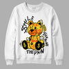 Jordan 4 Thunder DopeSkill Sweatshirt Smile Through The Pain Graphic Streetwear - White 