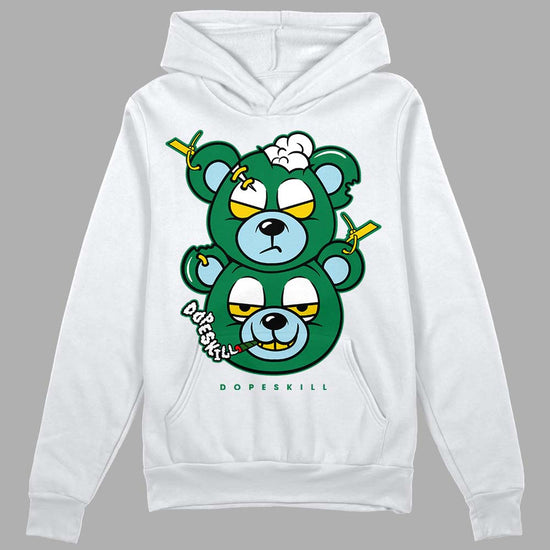 Jordan 5 “Lucky Green”  DopeSkill Hoodie Sweatshirt New Double Bear Graphic Streetwear - White 