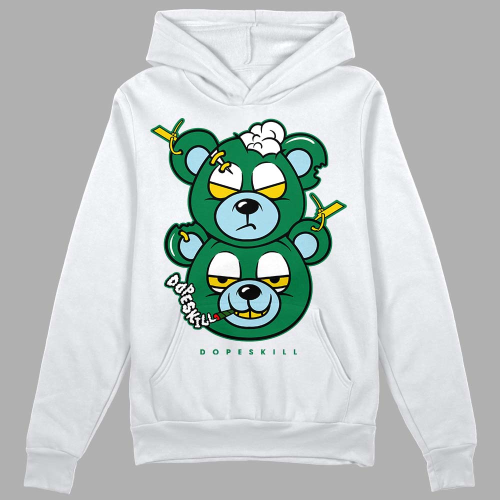 Jordan 5 “Lucky Green”  DopeSkill Hoodie Sweatshirt New Double Bear Graphic Streetwear - White 