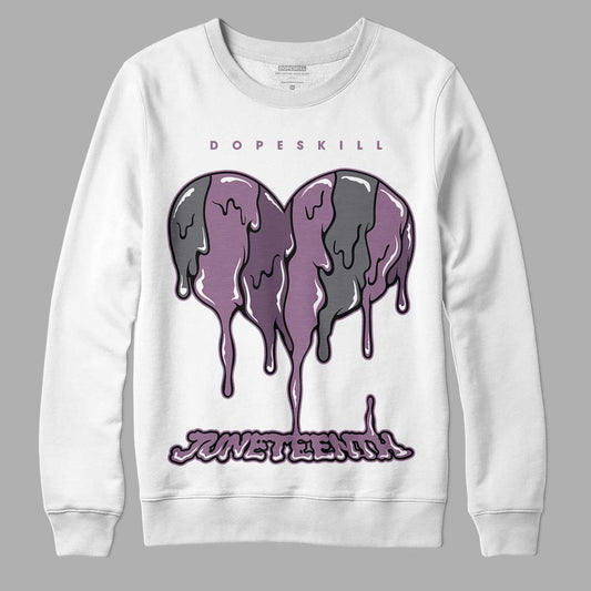 Jordan 2 “Mauve/Off-Noir” DopeSkill Sweatshirt Juneteenth Heart Graphic Streetwear - White 