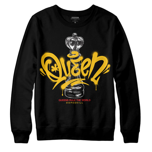 Yellow Sneakers DopeSkill Sweatshirt Queen Chess Graphic Streetwear - Black