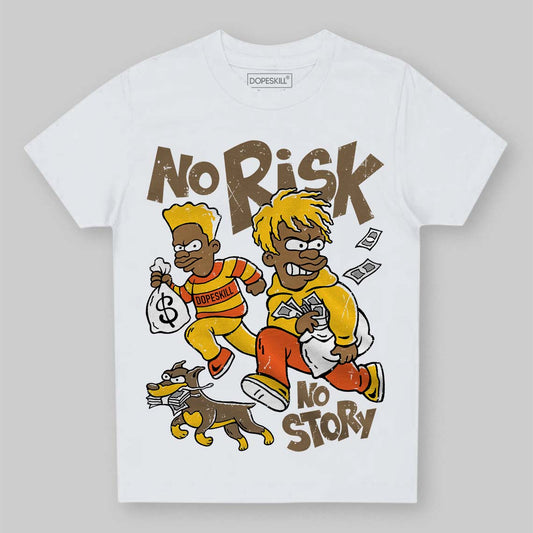 Yellow Sneakers DopeSkill Toddler Kids T-shirt No Risk No Story Graphic Streetwear - WHite