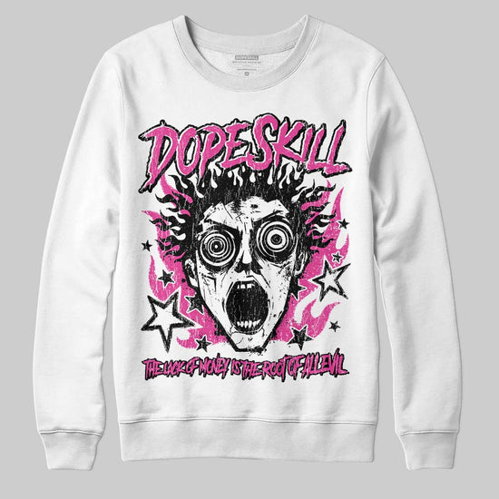 Pink Sneakers DopeSkill Sweatshirt Root of Evil Graphic Streetwear - White