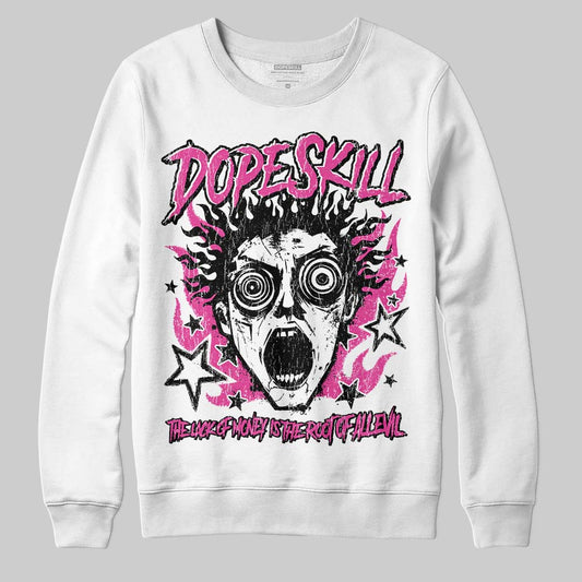 Pink Sneakers DopeSkill Sweatshirt Root of Evil Graphic Streetwear - White
