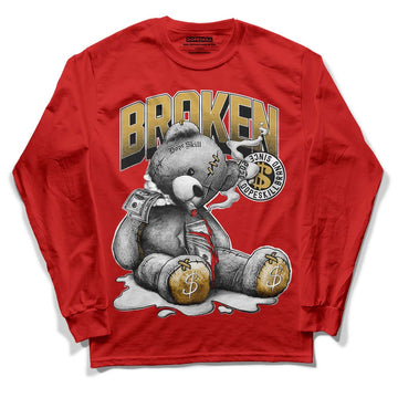 Red Sneakers DopeSkill Red Long Sleeve T-Shirt Sick Bear Graphic Streetwear