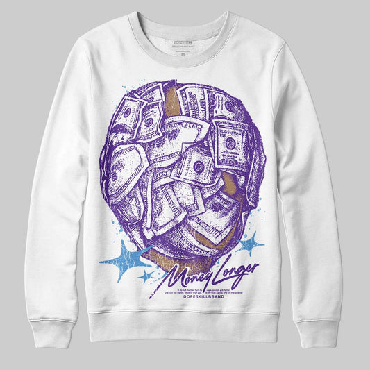 PURPLE Sneakers DopeSkill Sweatshirt Money Longer Graphic Streetwear - White