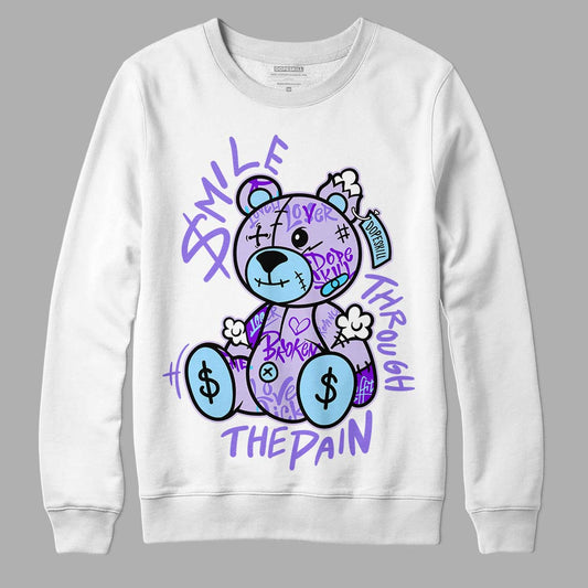 Jordan 11 Low Pure Violet DopeSkill Sweatshirt Smile Through The Pain Graphic Streetwear