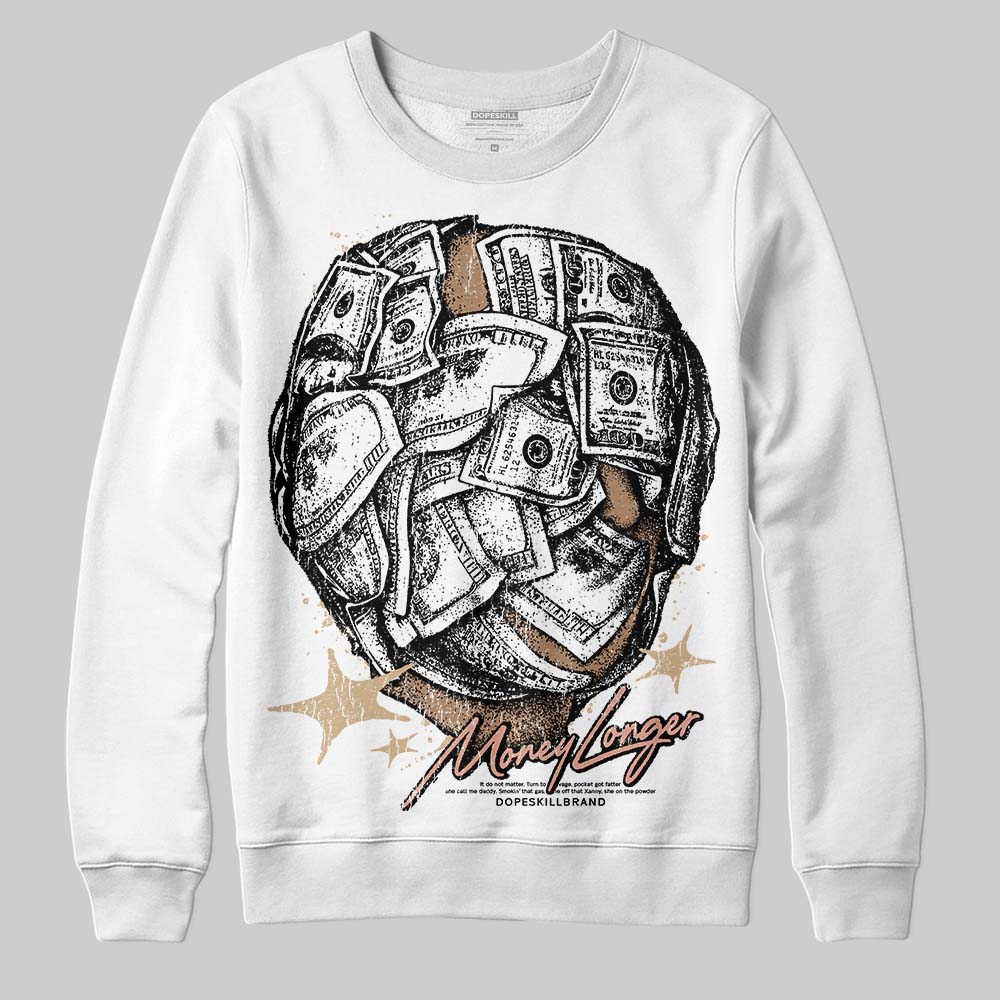TAN Sneakers DopeSkill Sweatshirt Money Longer Graphic Streetwear - White
