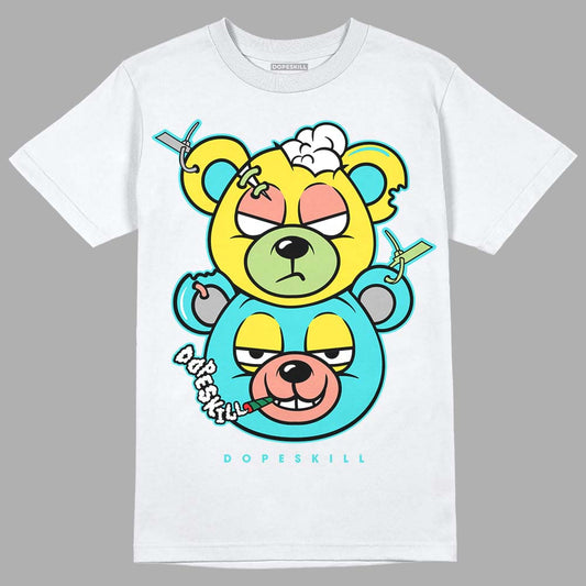 New Balance 9060 “Cyan Burst” DopeSkill T-Shirt New Double Bear Graphic Streetwear - White