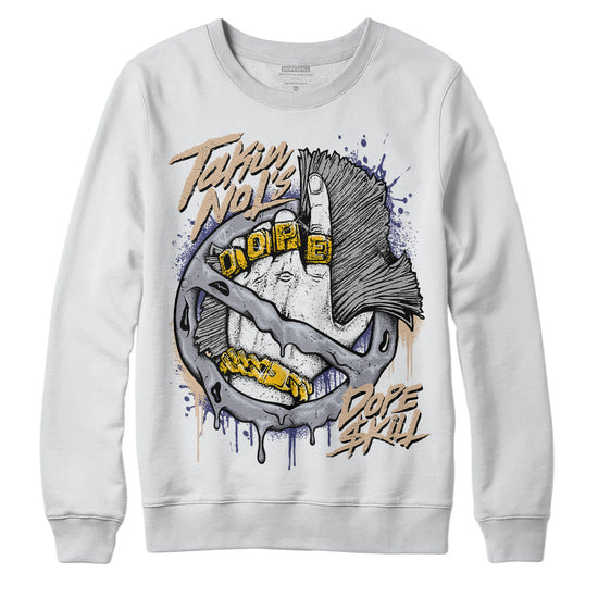 Jordan 4 Retro Frozen Moments DopeSkill Sweatshirt Takin No L's Graphic Streetwear - White