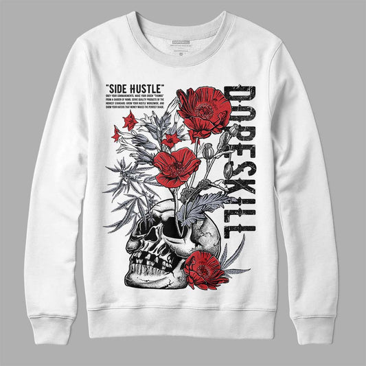 Jordan 4 “Bred Reimagined” DopeSkill Sweatshirt Side Hustle Graphic Streetwear - White