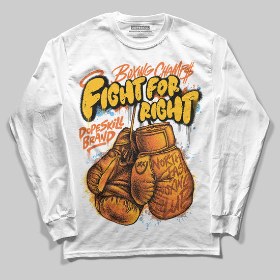 Orange, Black and White Sneakers DopeSkill Long Sleeve T-Shirt Fight For Right Graphic Streetwear - White