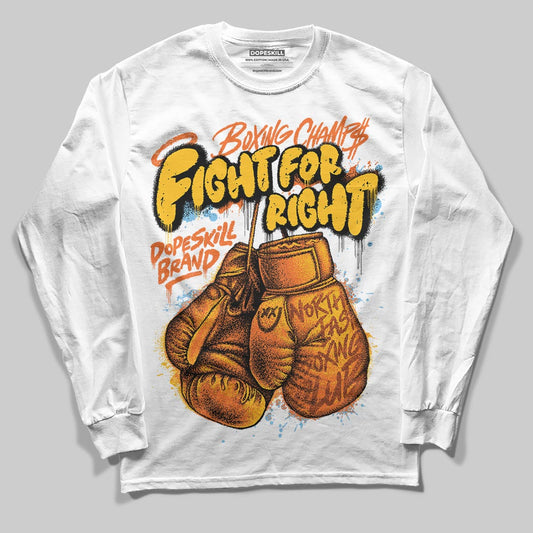 Orange, Black and White Sneakers DopeSkill Long Sleeve T-Shirt Fight For Right Graphic Streetwear - White