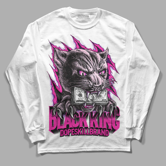 Pink Sneakers DopeSkill Long Sleeve T-Shirt Black King Graphic Streetwear - White 