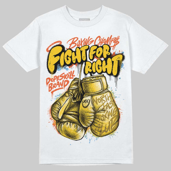Yellow Sneakers DopeSkill T-Shirt Fight For Right Graphic Streetwear - White