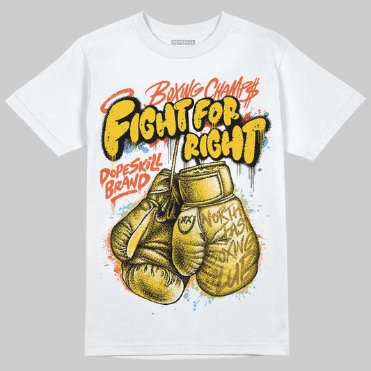 Yellow Sneakers DopeSkill T-Shirt Fight For Right Graphic Streetwear - White