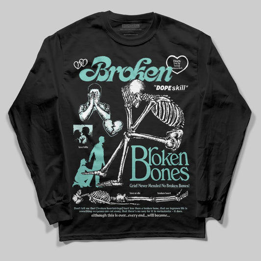 Jordan 11 Low "Igloo" DopeSkill Long Sleeve T-Shirt Broken Bones Graphic Streetwear - Black