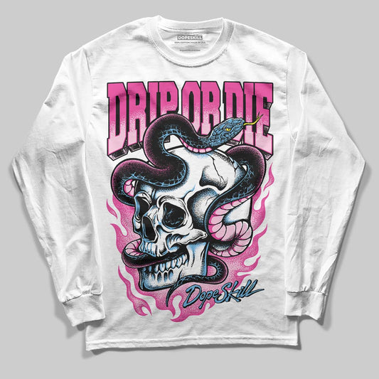 Pink Sneakers DopeSkill Long Sleeve T-Shirt Drip or Die Graphic Streetwear - White