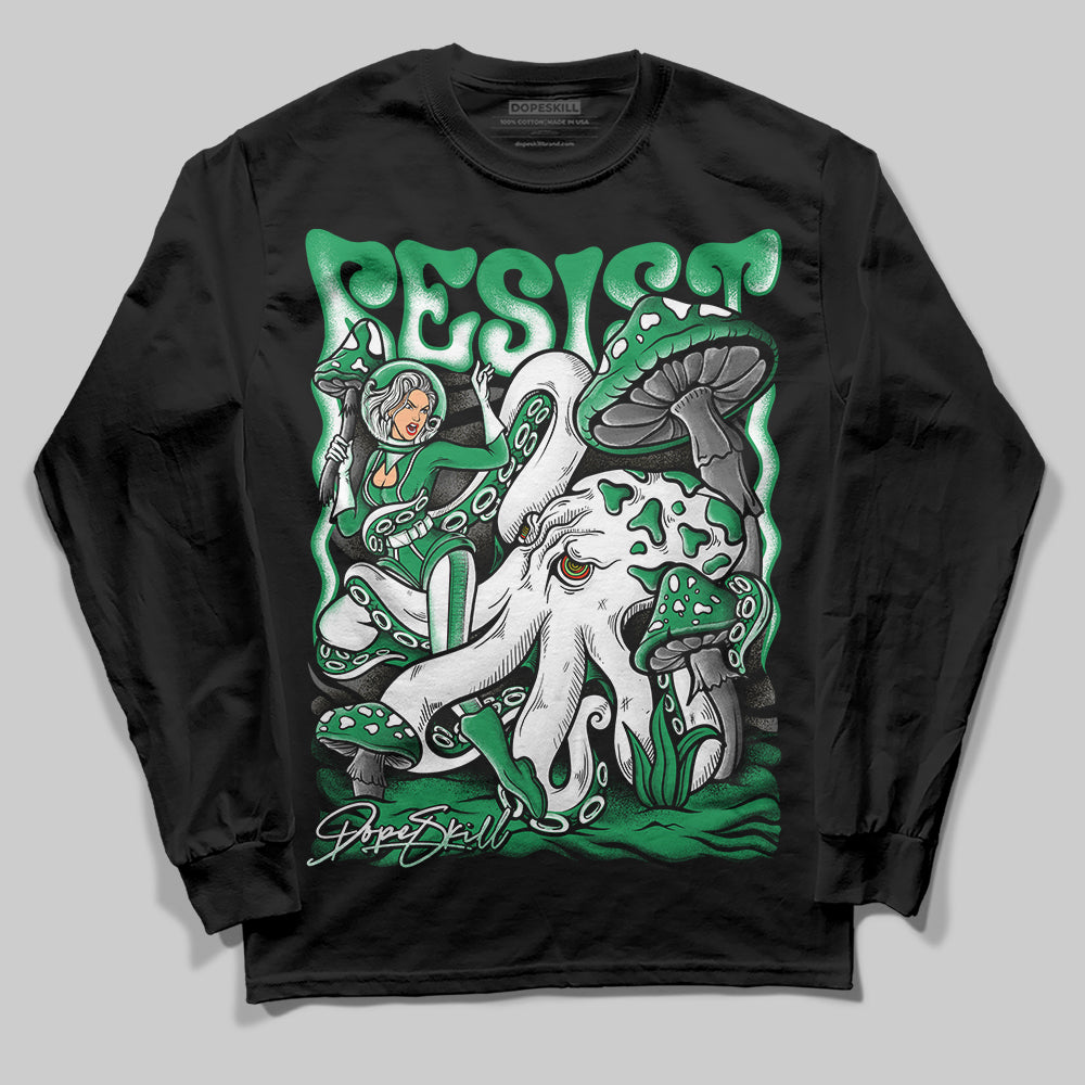 Jordan 1 Low Lucky Green DopeSkill Long Sleeve T-Shirt Resist Graphic Streetwear - Black