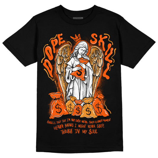 Jordan 12 Retro Brilliant Orange DopeSkill T-Shirt Angels Graphic Streetwear - Black