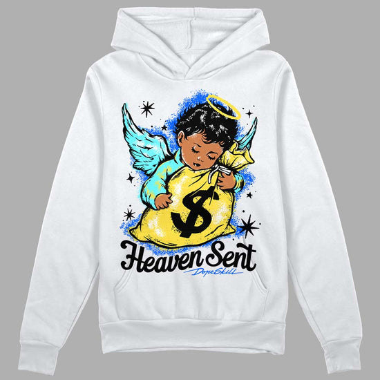 Jordan 5 Aqua DopeSkill Hoodie Sweatshirt Heaven Sent Graphic Streetwear - White