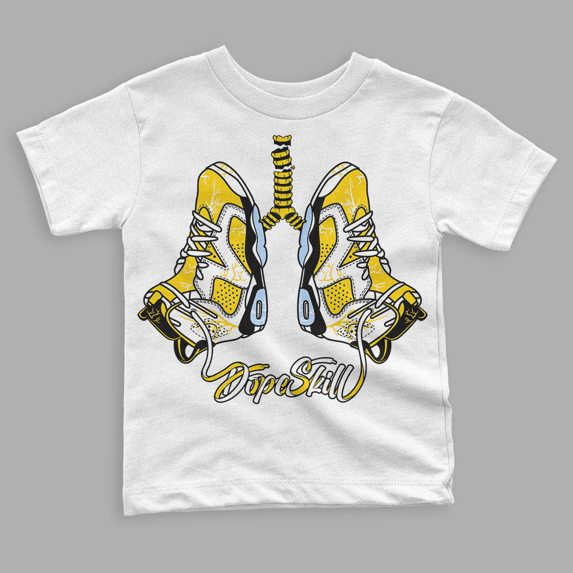 Jordan 6 “Yellow Ochre” DopeSkill Toddler Kids T-shirt Breathe Graphic Streetwear - White