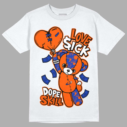 Dunk Low Futura Orange Blaze DopeSkill T-Shirt Love Sick Graphic Streetwear - White