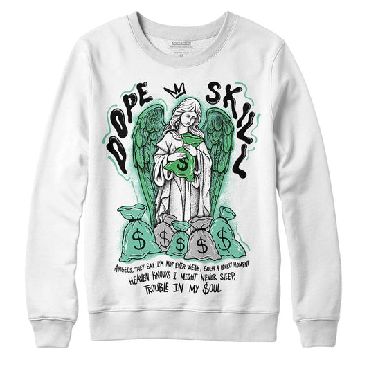 Jordan 1 High OG Green Glow DopeSkill Sweatshirt Angels Graphic Streetwear - White