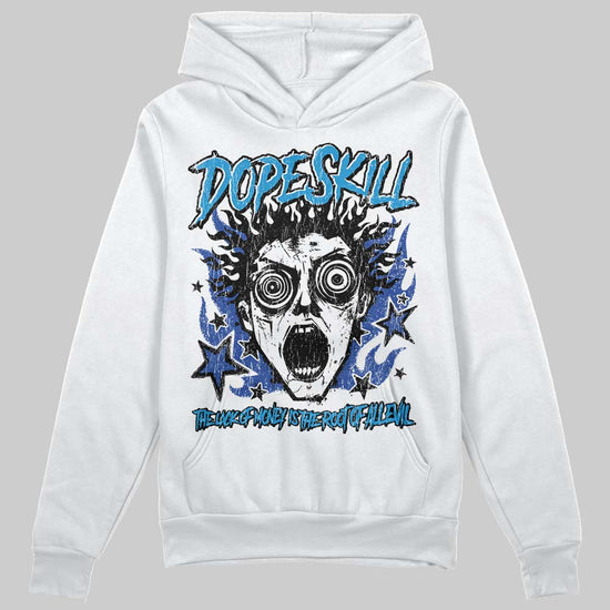 Royal Blue Sneakers DopeSkill Hoodie Sweatshirt Root of Evil Graphic Streetwear - White