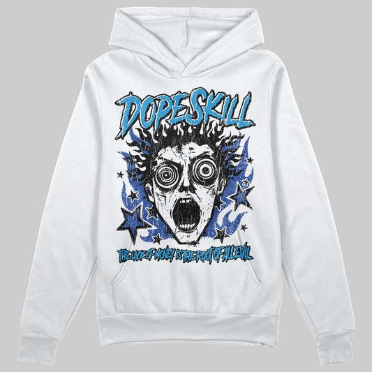 Royal Blue Sneakers DopeSkill Hoodie Sweatshirt Root of Evil Graphic Streetwear - White
